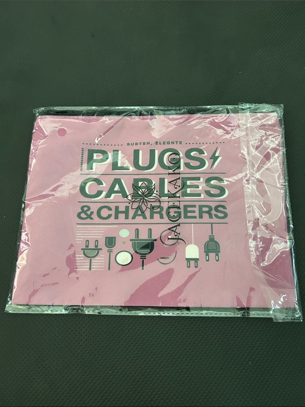 Plugs Cables & Chargers Pink Organizer Pouch